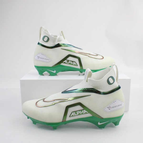 Oregon Ducks Nike Alpha Menace Football Cleat Men's Off-White/Green New-CLEA-014329