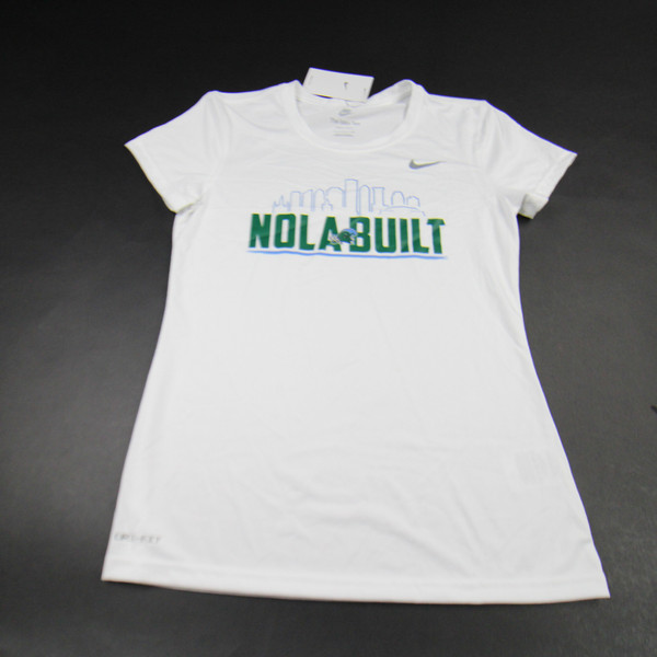 Tulane Green Wave Nike Dri-Fit Short Sleeve Shirt Women's White New S-TOPS-154032