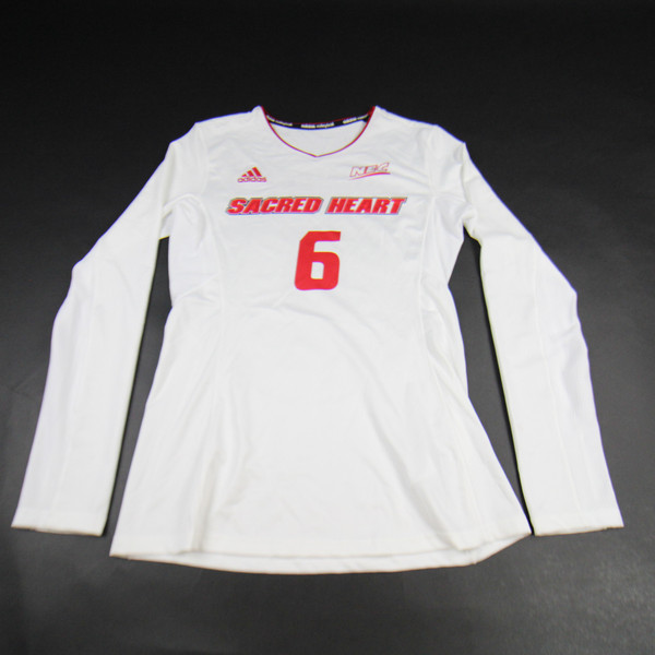 Sacred Heart Pioneers adidas Climacool Game Jersey - Volleyball Women's Used White M-JRSY-009170