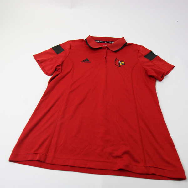 Louisville Cardinals adidas Climalite Polo Women's Red Used L TOPS-155115
