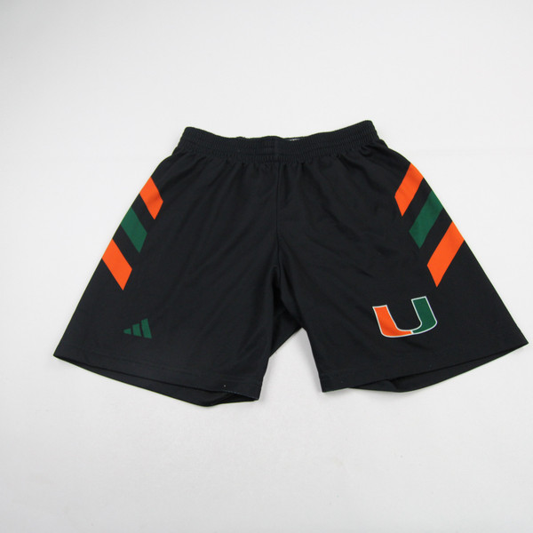 Miami Hurricanes adidas Practice Shorts Women's Black/Orange Used-SHOR-033801