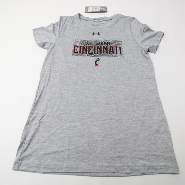 Cincinnati Bearcats Under Armour HeatGear Short Sleeve Shirt Women's Gray New-TOPS-155600