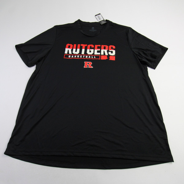 Rutgers Scarlet Knights adidas Short Sleeve Shirt Men's Black New 2XL-TOPS-156250