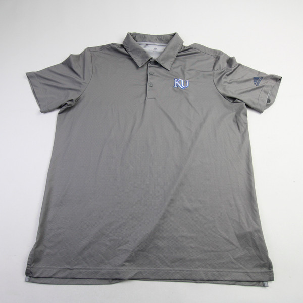 Kansas Jayhawks adidas Aeroready Polo Women's Gray Used L TOPS-156310