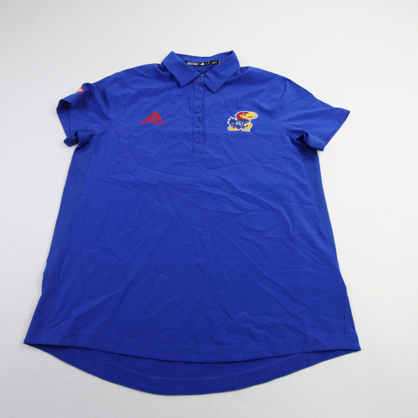 Kansas Jayhawks adidas Aeroready Polo Women's Blue Used M TOPS-156303