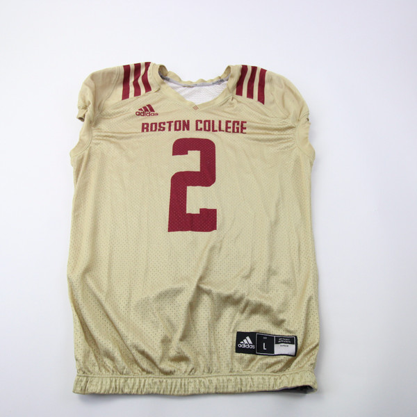 Boston College Eagles adidas Practice Jersey - Football Men's Gold Used-JRSY-009341