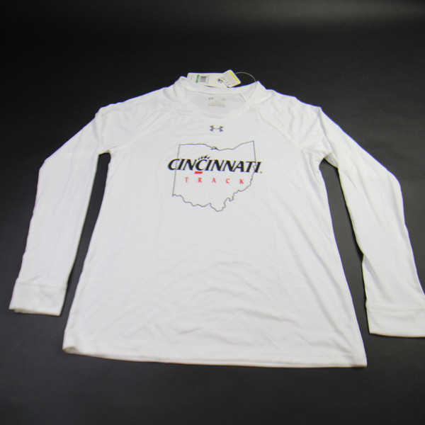 Cincinnati Bearcats Under Armour HeatGear Long Sleeve Shirt Women's White Used-TOPS-156178