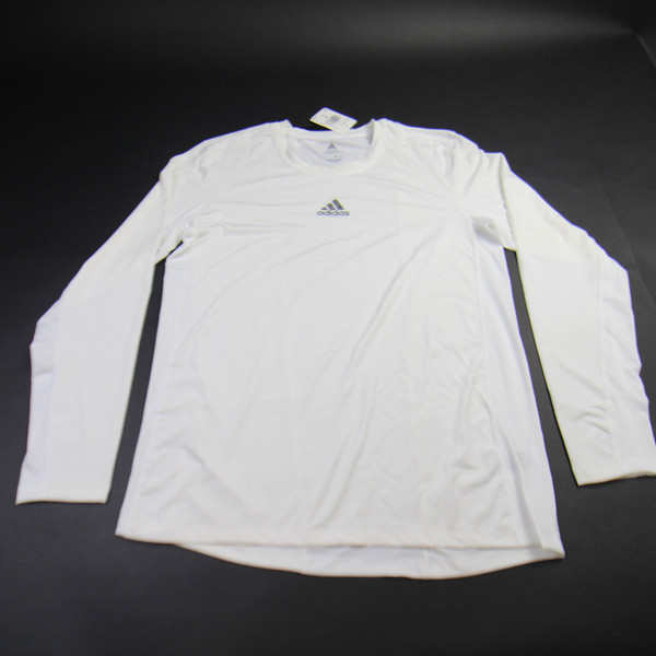 adidas Primegreen Long Sleeve Shirt Men's Off-White Used-TOPS-157379
