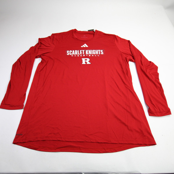 Rutgers Scarlet Knights adidas Long Sleeve Shirt Men's Red New 2XLT-TOPS-157878