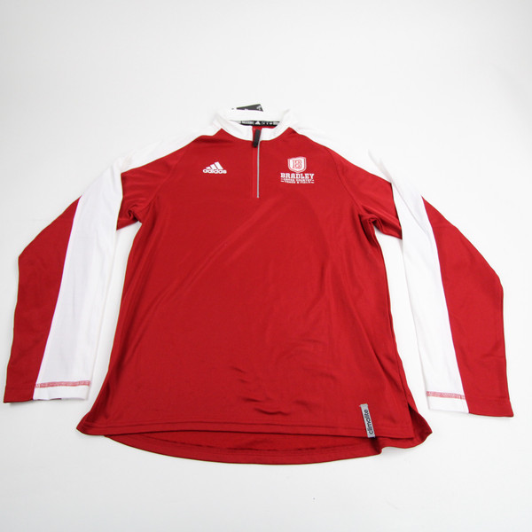 Bradley Braves adidas Climalite Pullover Men's Red New with Tags Multiple Sizes TOPS-159383
