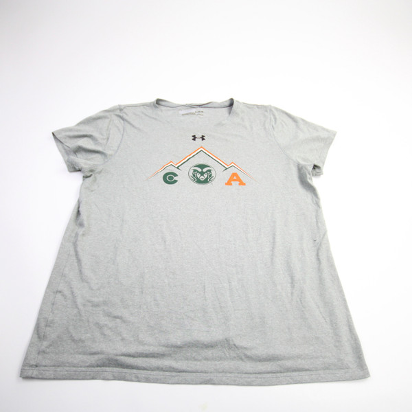 CSU Rams Under Armour Short Sleeve Shirt Women's Gray Used Multiple Sizes TOPS-158844