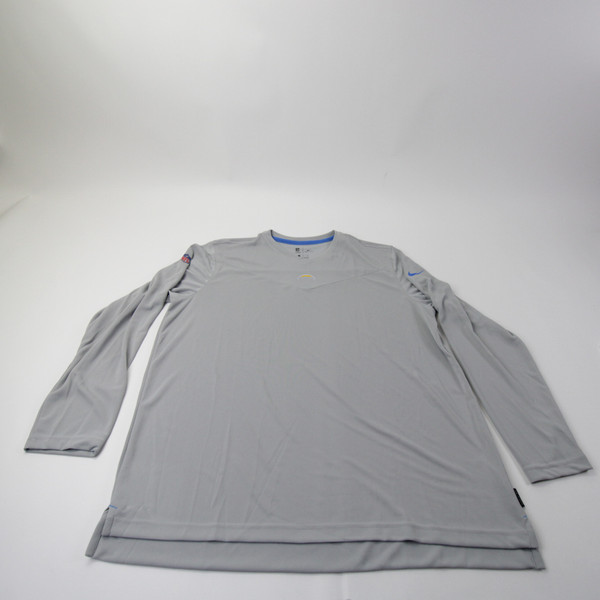 Los Angeles Chargers Nike NFL On Field Dri-Fit Long Sleeve Shirt Men's New Gray 2XL-TOPS-159953