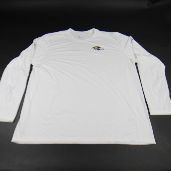 Baltimore Ravens Nike NFL On Field Long Sleeve Shirt Men's White Used 3XL-TOPS-160034