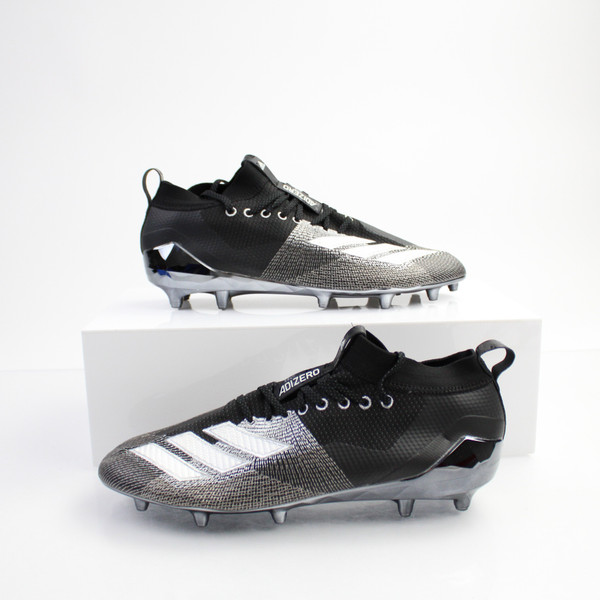 adidas adizero Football Cleat Men's Black/Silver New without Box-CLEA-014746