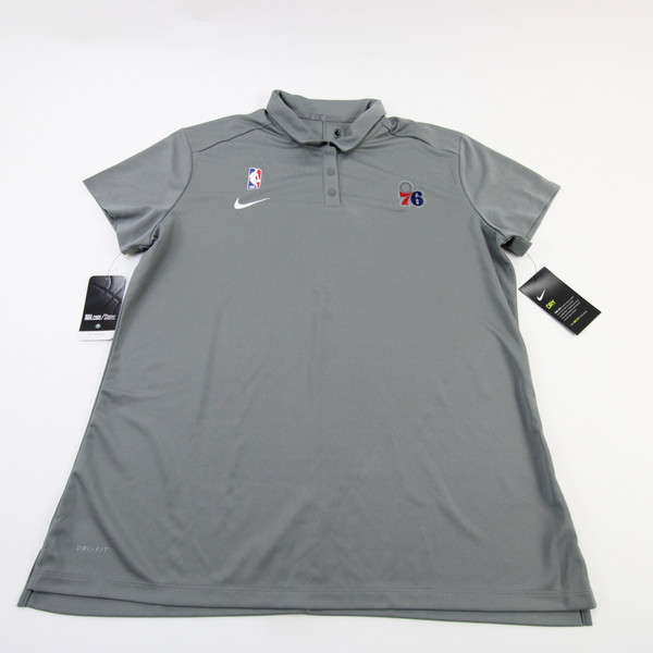 Philadelphia 76ers Nike NBA Authentics Polo Women's Gray New with Tags XL TOPS-160713
