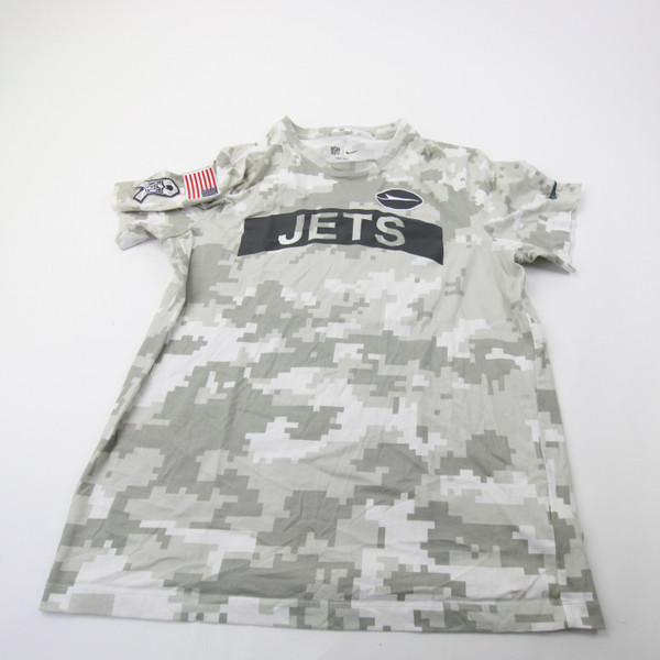 New York Jets Nike NFL On Field Short Sleeve Shirt Men's Gray/Camouflage Used-TOPS-160115
