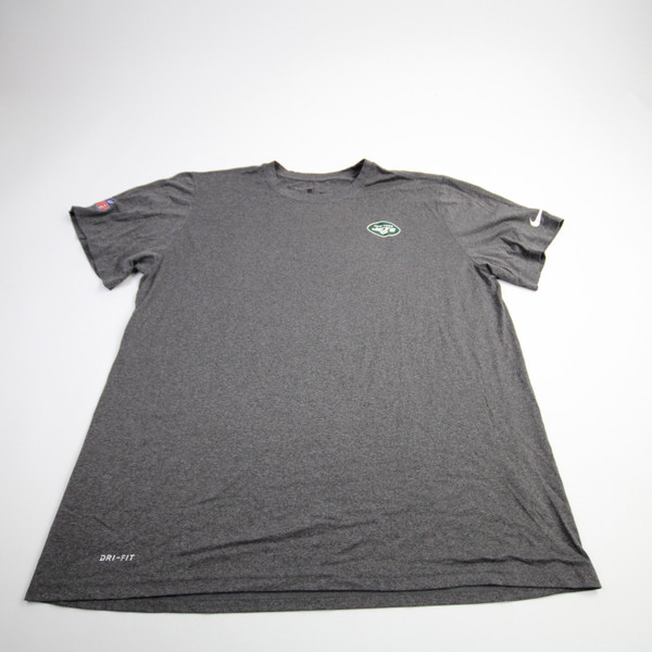New York Jets Nike NFL On Field Short Sleeve Shirt Men's Gray New 2XL-TOPS-160174