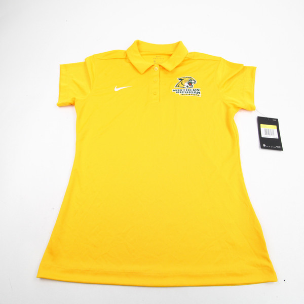 Northern Michigan Wildcats Nike Dri-Fit Polo Women's Gold New-TOPS-161109