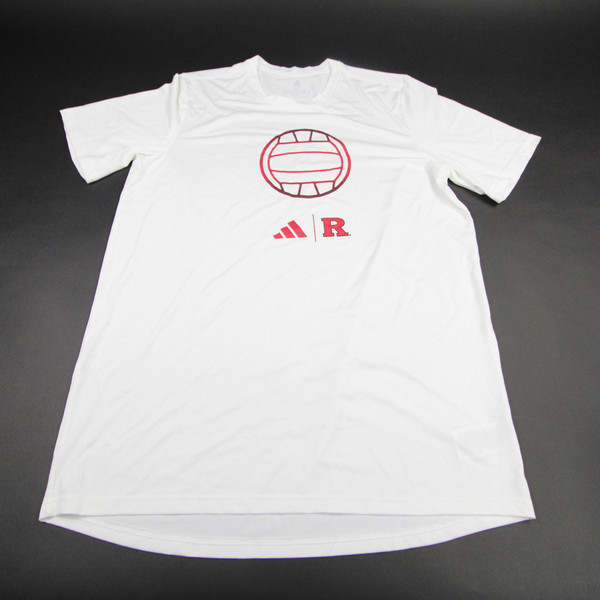 Rutgers Scarlet Knights adidas Aeroready Short Sleeve Shirt Men's White Used LT TOPS-161305