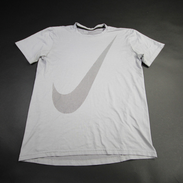 Nike Dri-Fit Short Sleeve Shirt Men's Light Gray Used M TOPS-160928
