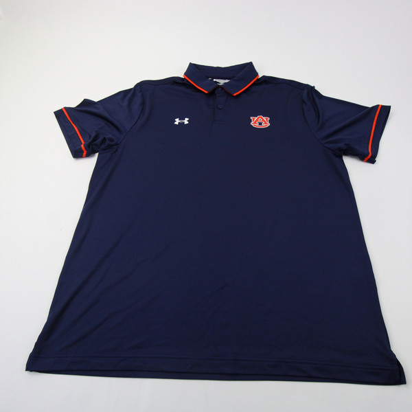 Auburn Tigers Under Armour Polo Men's Navy/Orange Used XL-TOPS-161454