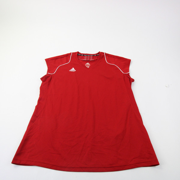 adidas Short Sleeve Shirt Women's Red Used L-TOPS-161663