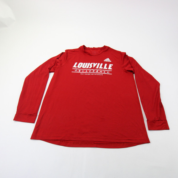 Louisville Cardinals adidas Long Sleeve Shirt Men's Red Used L-TOPS-161886
