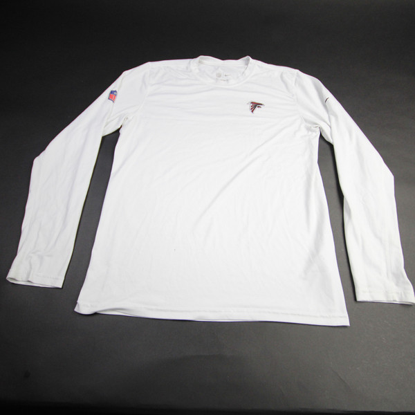 Atlanta Falcons Nike NFL On Field Nike Tee Long Sleeve Shirt Men's White Used M-TOPS-162367