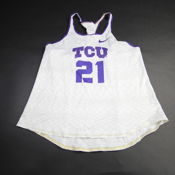 TCU Horned Frogs Nike Sleeveless Shirt Women's White Used Multiple Sizes TOPS-162214