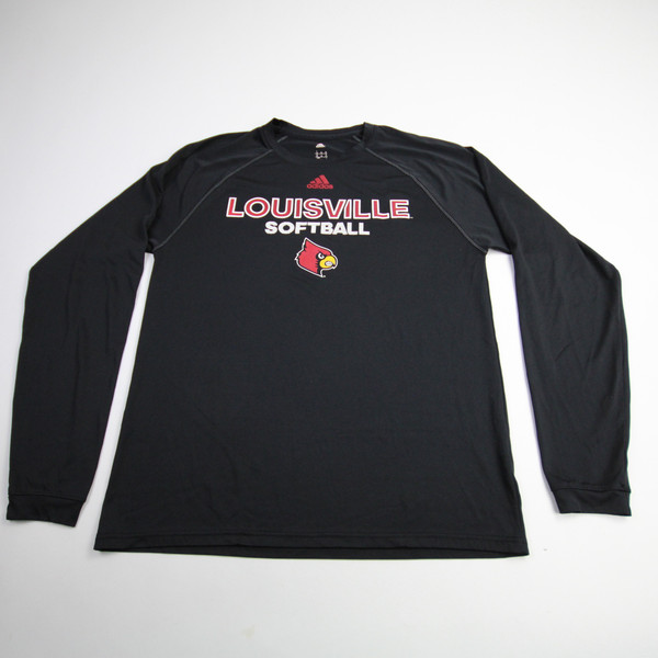 Louisville Cardinals adidas Climalite Long Sleeve Shirt Men's Black Used XS-TOPS-162587