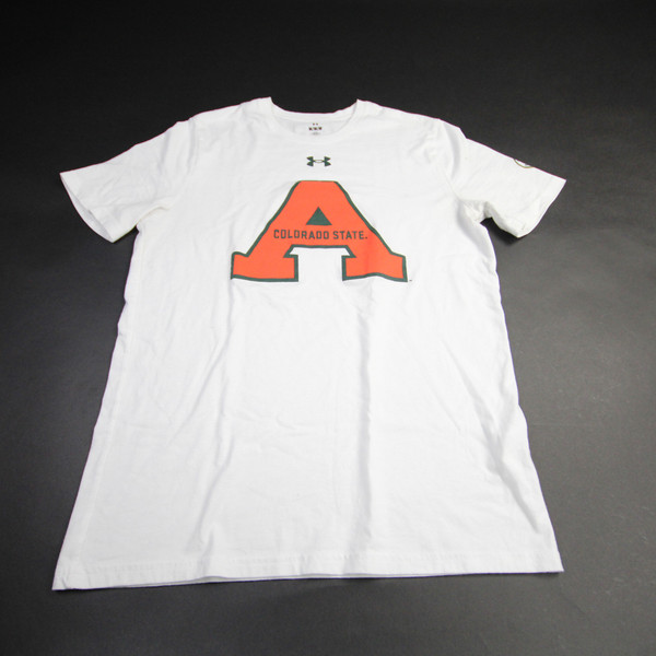 CSU Rams Under Armour Short Sleeve Shirt Men's White Used M TOPS-162820