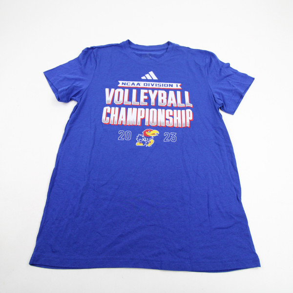 Kansas Jayhawks adidas Short Sleeve Shirt Men's Blue Used Multiple Sizes TOPS-163949