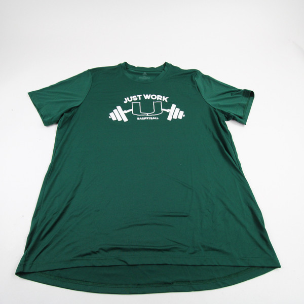 Miami Hurricanes adidas Short Sleeve Shirt Men's Green New S-TOPS-164020