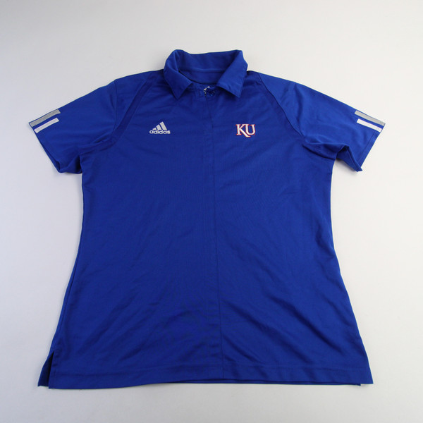 Kansas Jayhawks adidas Climacool Polo Women's Blue Used M-TOPS-164909