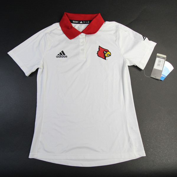 Louisville Cardinals adidas Polo Women's White Used Multiple Sizes TOPS-165004