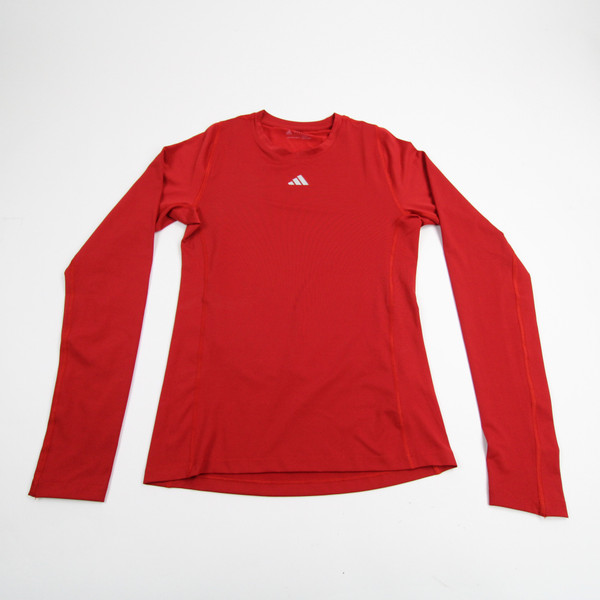 adidas Techfit Long Sleeve Shirt Women's Red Used S-TOPS-165321