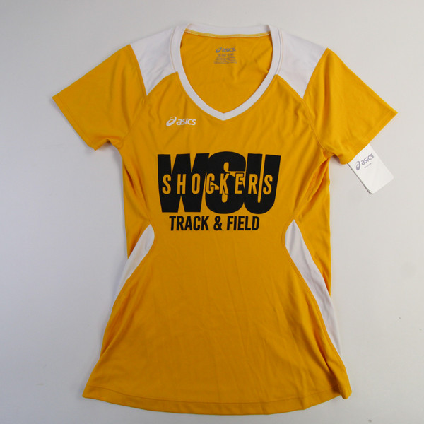 Wichita State Shockers Asics Short Sleeve Shirt Women's Gold/White Used XS-TOPS-165368