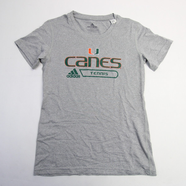 Miami Hurricanes adidas Aeroready Short Sleeve Shirt Women's Gray New-TOPS-165525