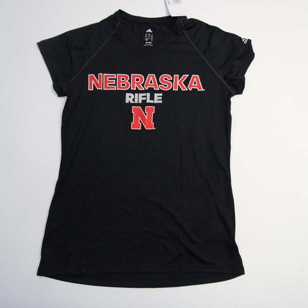 Nebraska Cornhuskers adidas Climalite Short Sleeve Shirt Women's Black New S-TOPS-166014