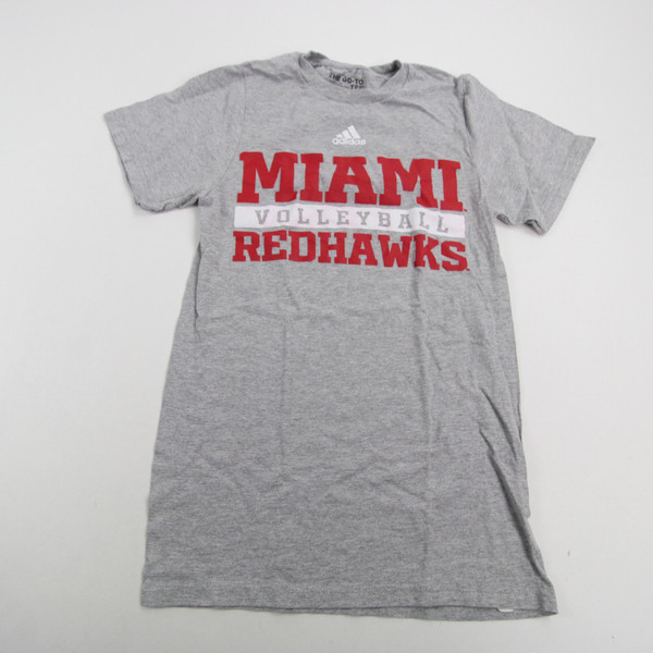 Miami RedHawks adidas Go-To tee Short Sleeve Shirt Men's Gray Used XS-TOPS-166080