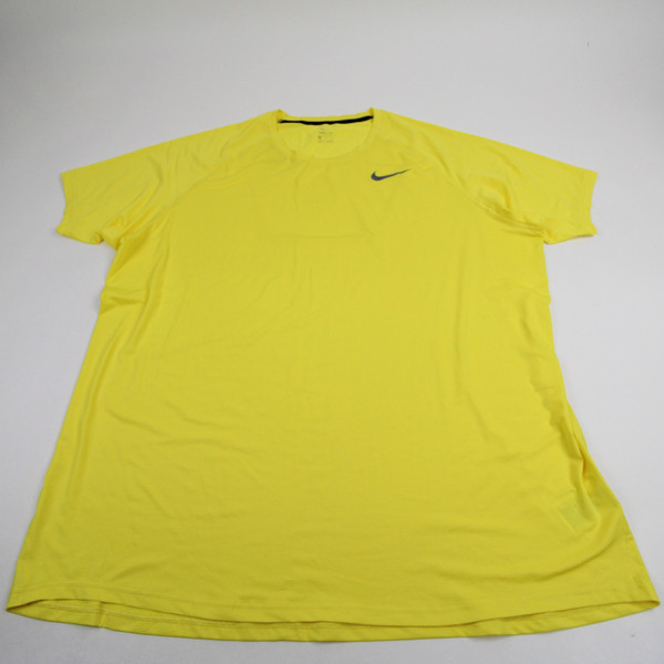 Nike Pro Short Sleeve Shirt Men's Yellow Used-TOPS-166092