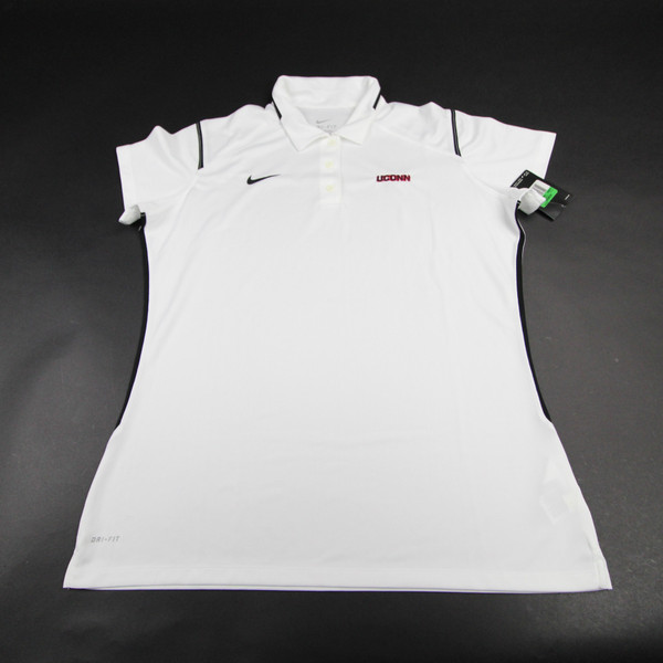 UConn Huskies Nike Dri-Fit Polo Women's White Used Multiple Sizes TOPS-166124