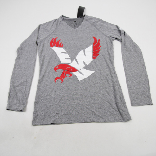 Eastern Washington Eagles adidas Long Sleeve Shirt Women's Gray New-TOPS-166776