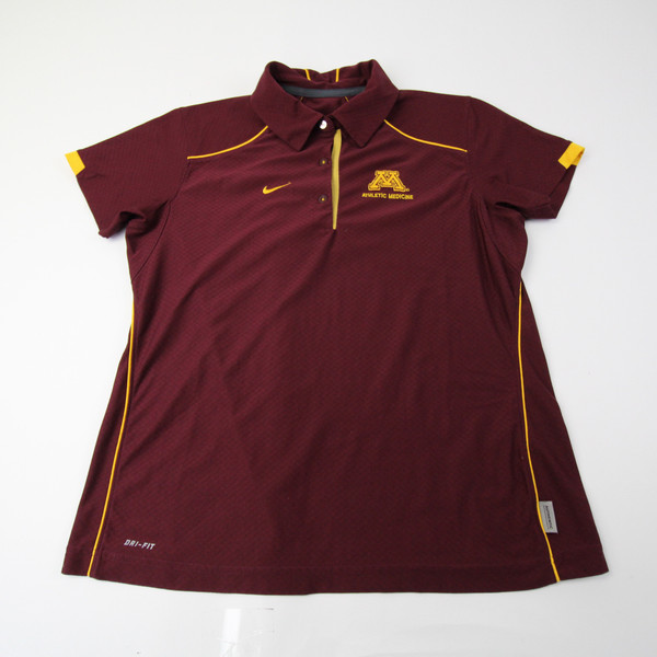 Minnesota Golden Gophers Nike Dri-Fit Polo Women's Maroon Used L-TOPS-167559