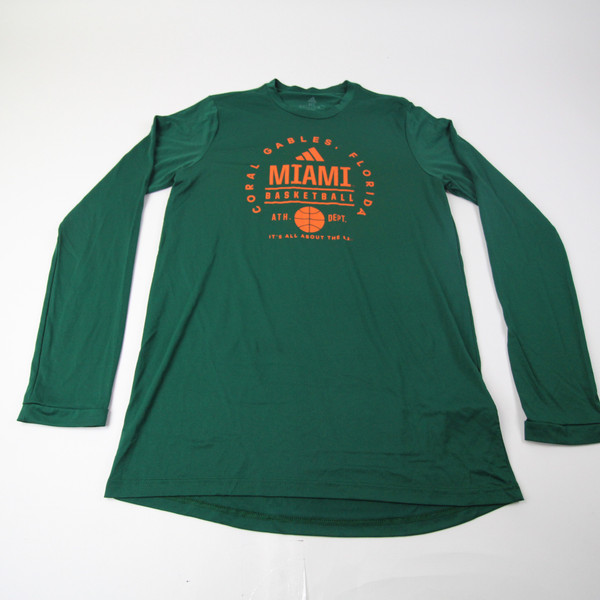 Miami Hurricanes adidas Long Sleeve Shirt Men's New without Tags MT TOPS-167591
