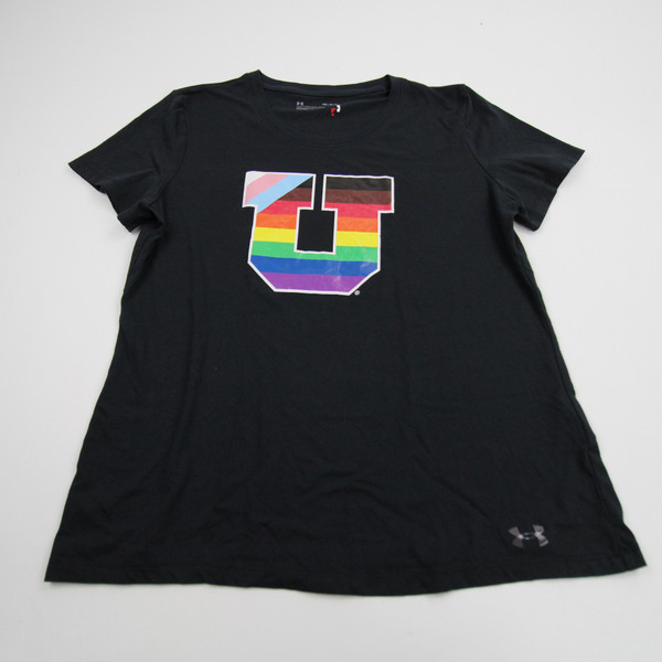 Utah Utes Under Armour Short Sleeve Shirt Men's Black Used M TOPS-167980