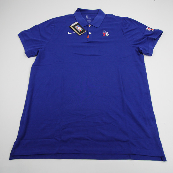 Philadelphia 76ers Nike NBA Authentics Polo Men's Blue New with Tags XLT TOPS-168011