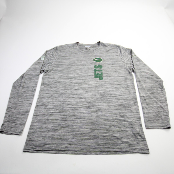 New York Jets Nike NFL On Field Dri-Fit Long Sleeve Shirt Men's Gray Used XL-TOPS-168798