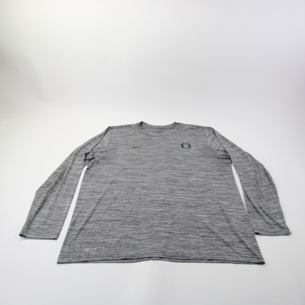 Oregon Ducks Nike Nike Tee Long Sleeve Shirt Men's Gray/Heather Used 2XL-TOPS-168832
