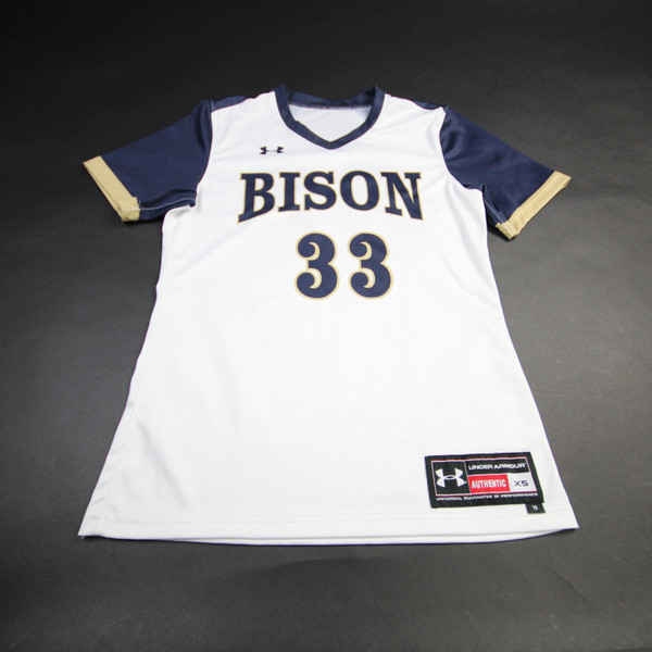 Gallaudat Bison Under Armour Practice Jersey - Soccer Men's White/Navy Used XS-JRSY-010501